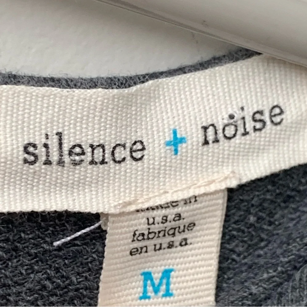 SILENCE + NOISE Women’s Medium Heather Gray Boat Neck Cotton Spandex Sweater